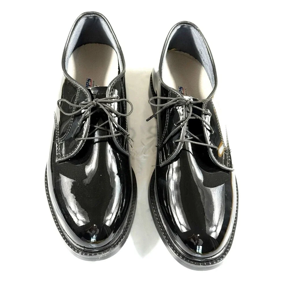 Capps Air-Lite Black Patent Leather Oxford Uniform Dress Shoes Military 10M